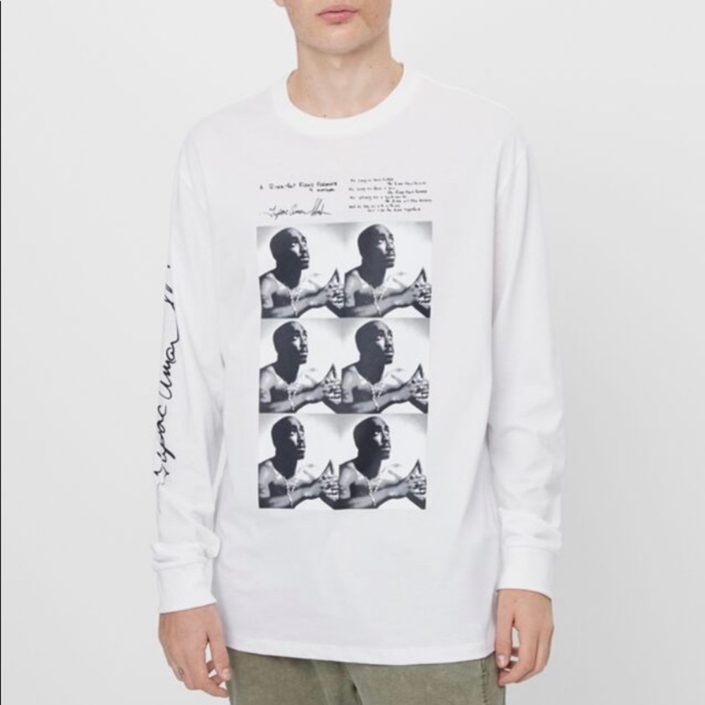 2Pac Bershka Mens Long Sleeve Shirt